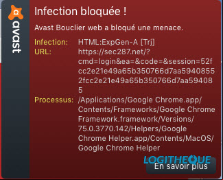 Avast Mac alerte